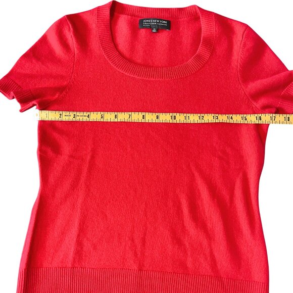 Jones New York Cashmere Sweater NWT Womens PS Cherry Red Chic Luxury Old Money - Picture 9 of 10